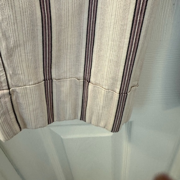 LOFT Off White Striped Capri Pants Size 10 wide cuff - Picture 4 of 9